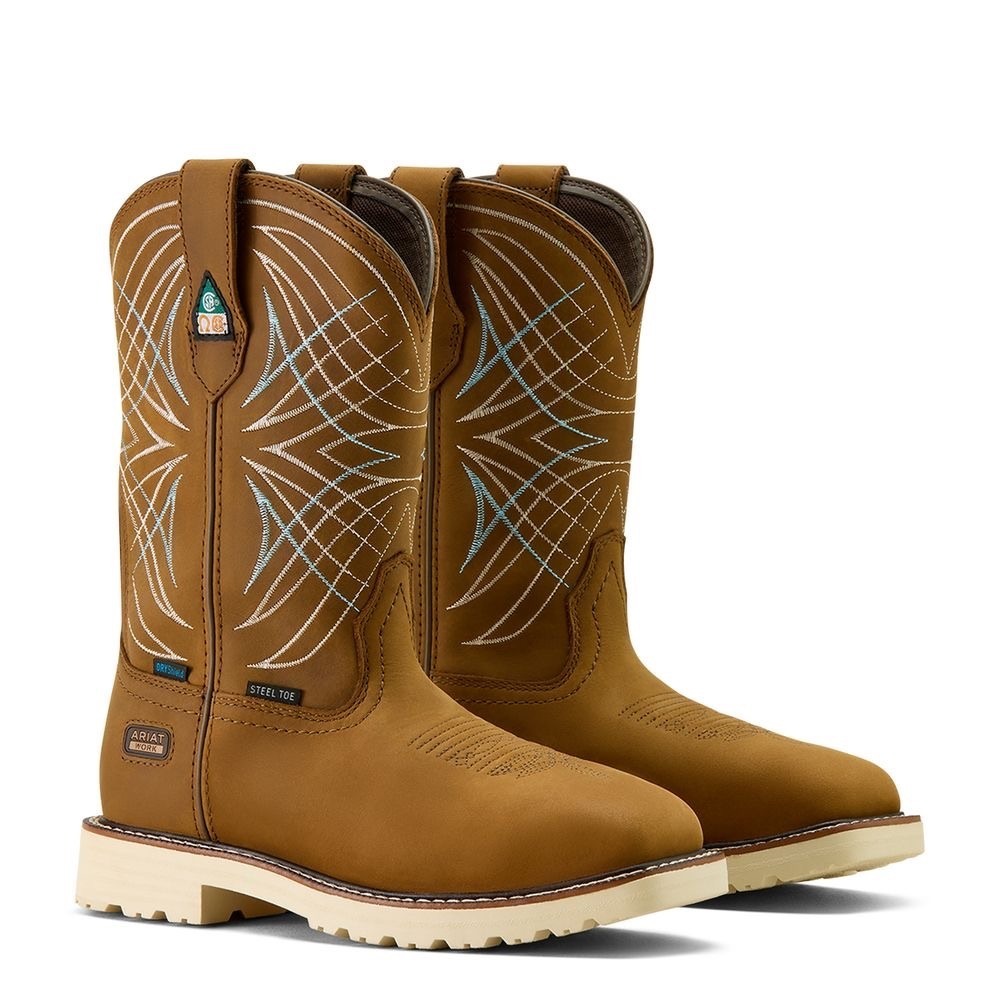 NEW Ariat Work Activator CSA H2O Steel Toe Waterproof Wide Square Toe Boots 7 B